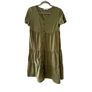 Kojooin Green Midi Dress with Buttons